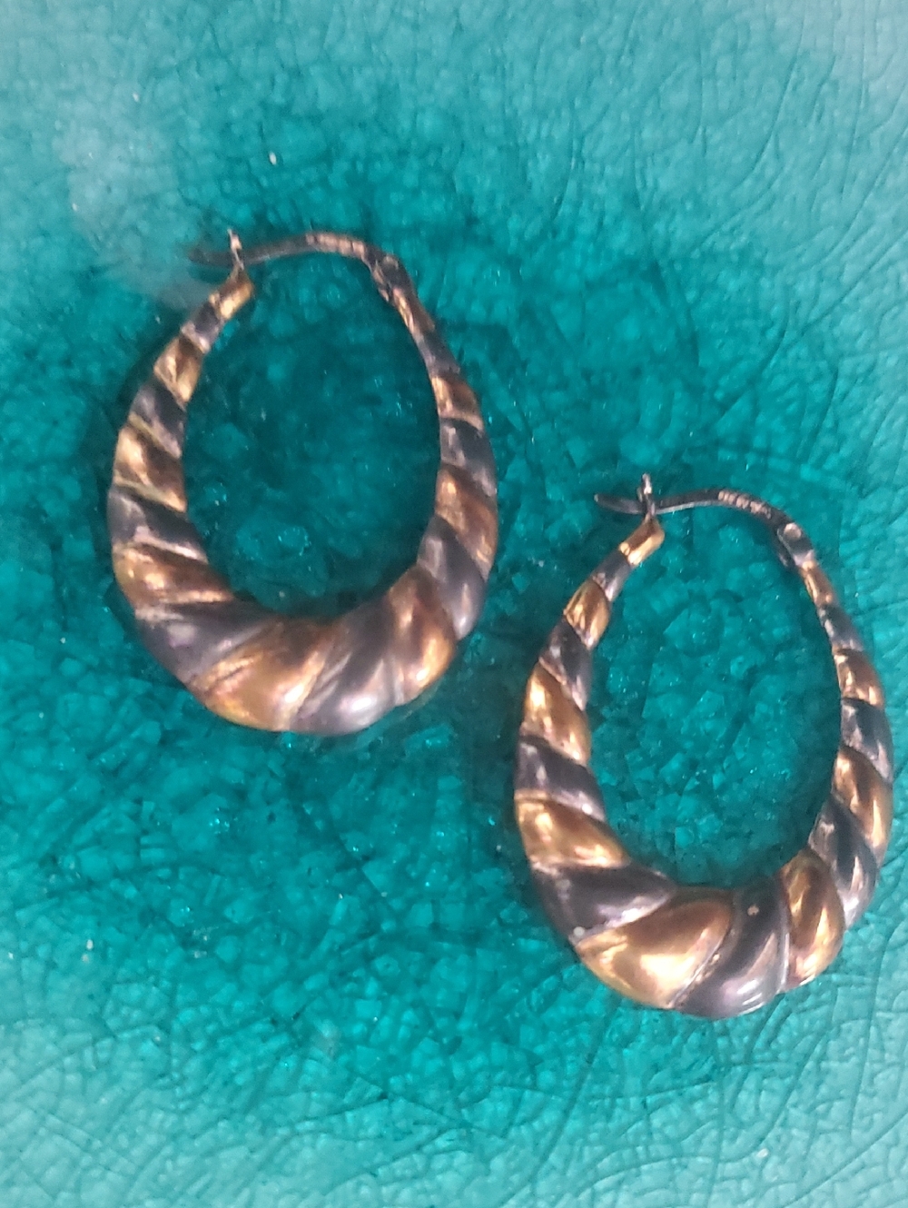 Gold-Tone Twisted Hoop Earrings - Women's Jewelry 925 JO+